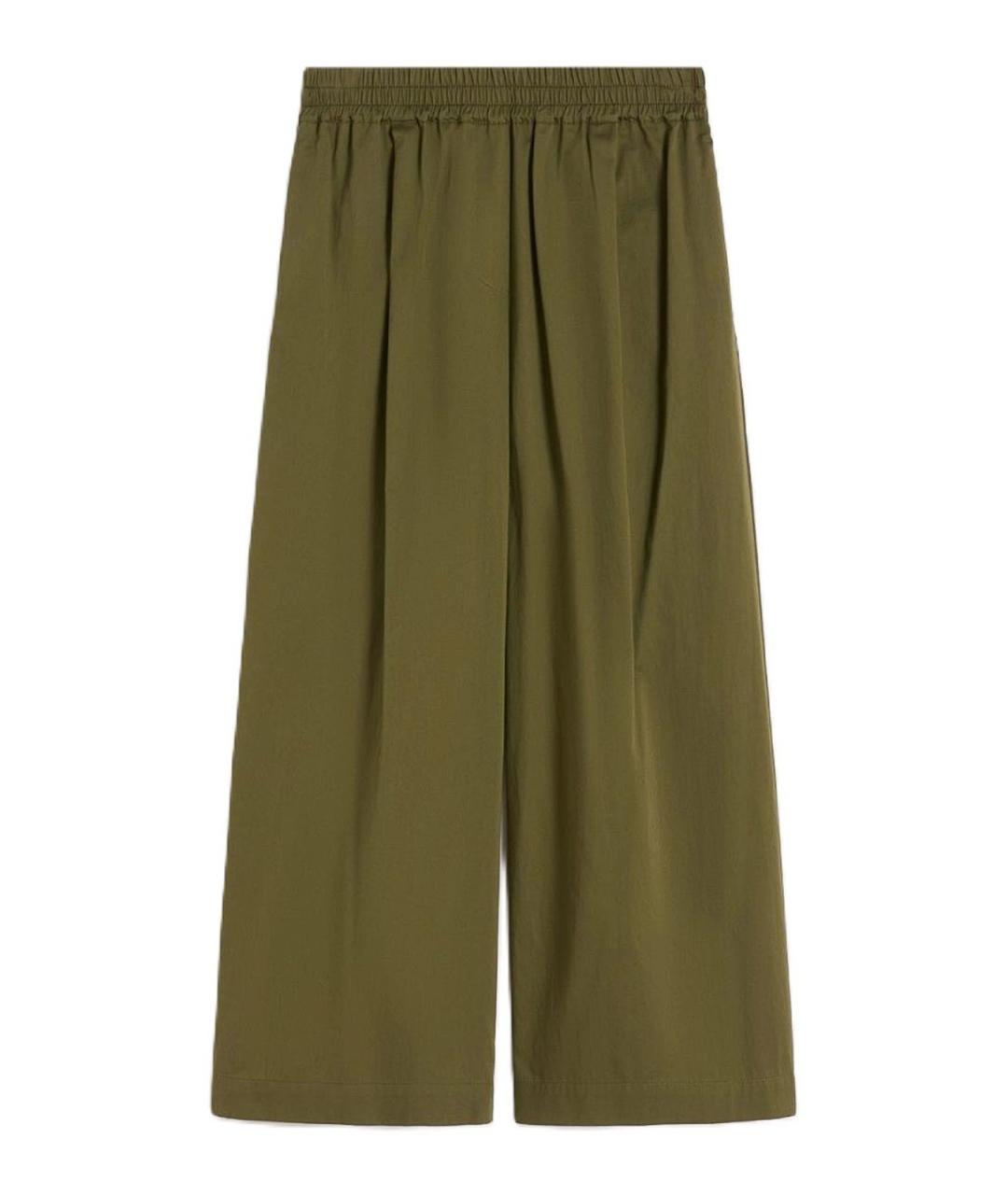 WEEKEND MAX MARA Зеленые вискозные брюки широкие, фото 1