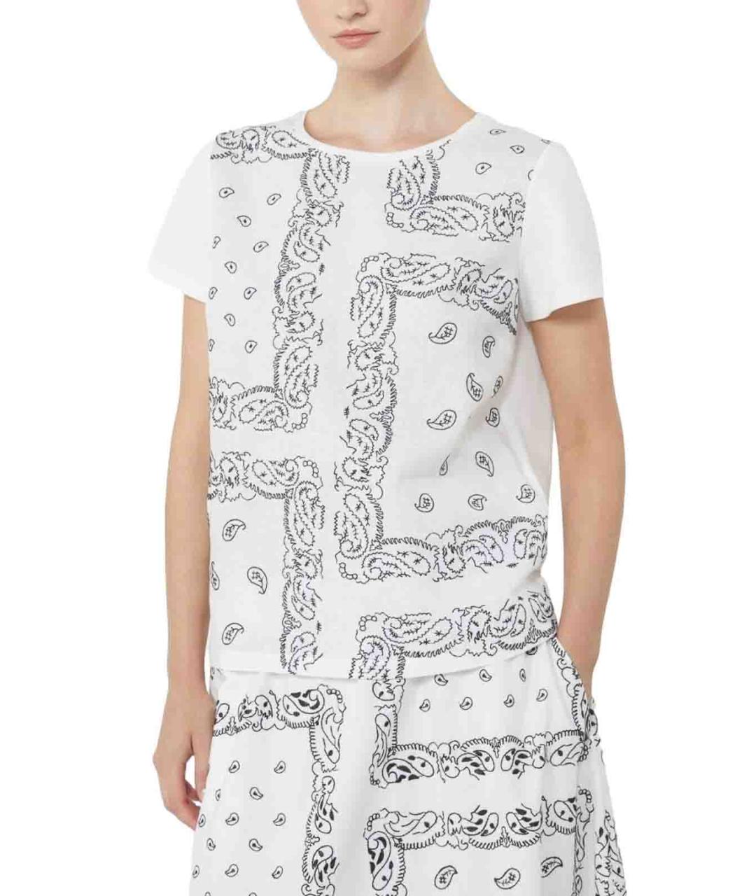 WEEKEND MAX MARA Белая хлопковая футболка, фото 4