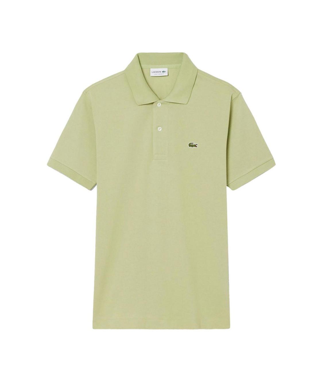 LACOSTE Салатовое хлопковое поло с коротким рукавом, фото 1