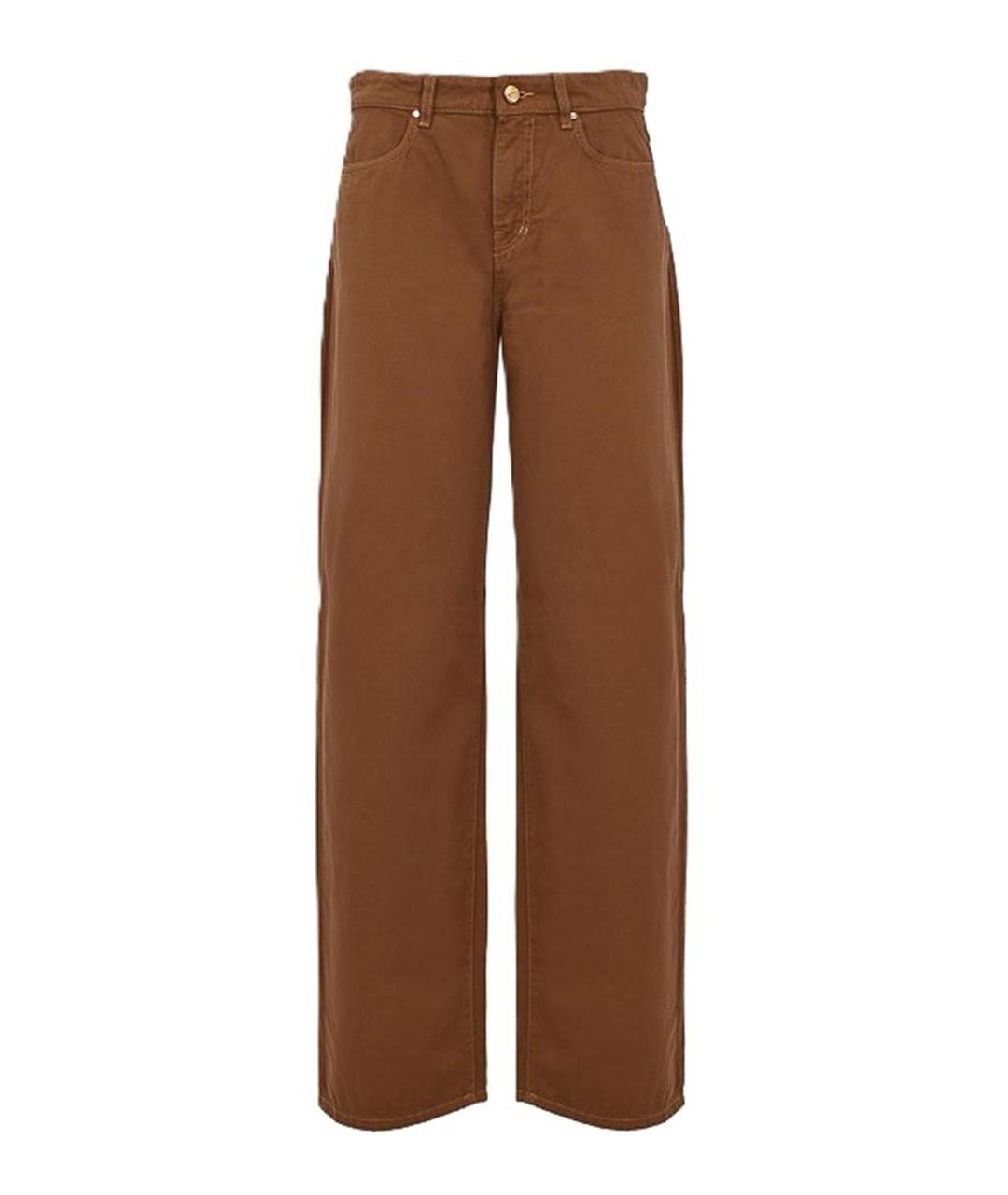 MAX MARA STUDIO Коричневые хлопковые прямые джинсы, фото 1