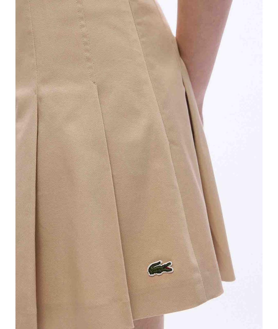 LACOSTE Бежевая хлопковая юбка мини, фото 4