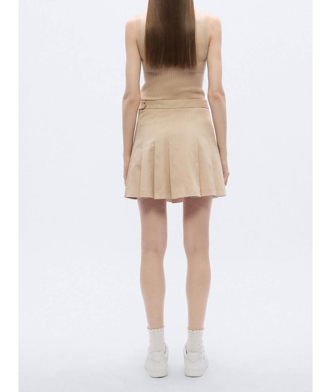 LACOSTE Бежевая хлопковая юбка мини, фото 3