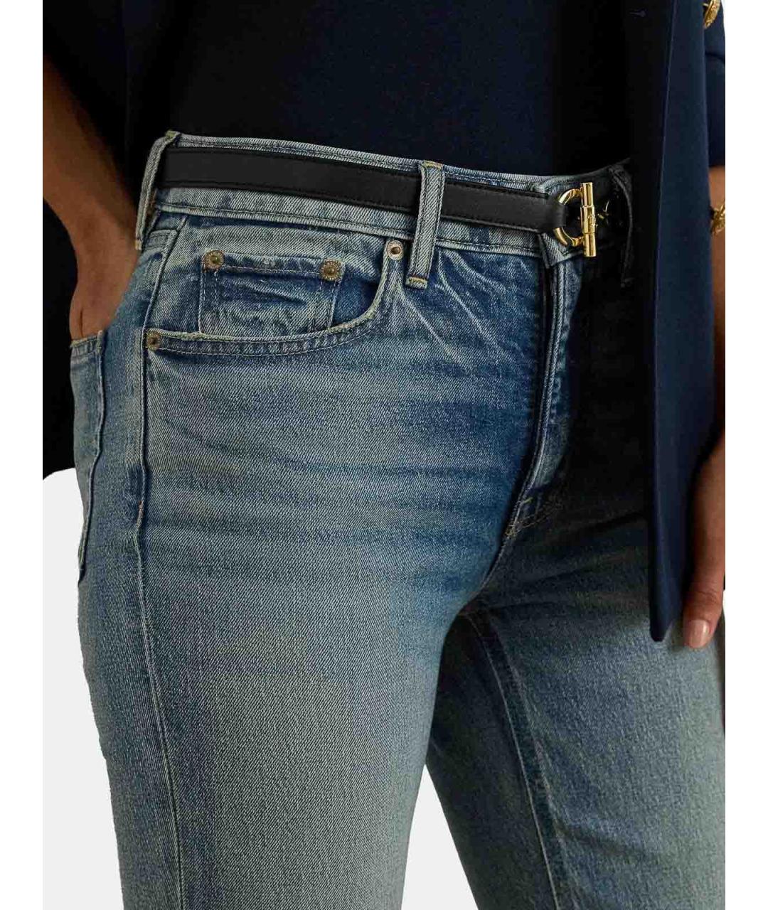 RALPH LAUREN Синие хлопковые джинсы слим, фото 6