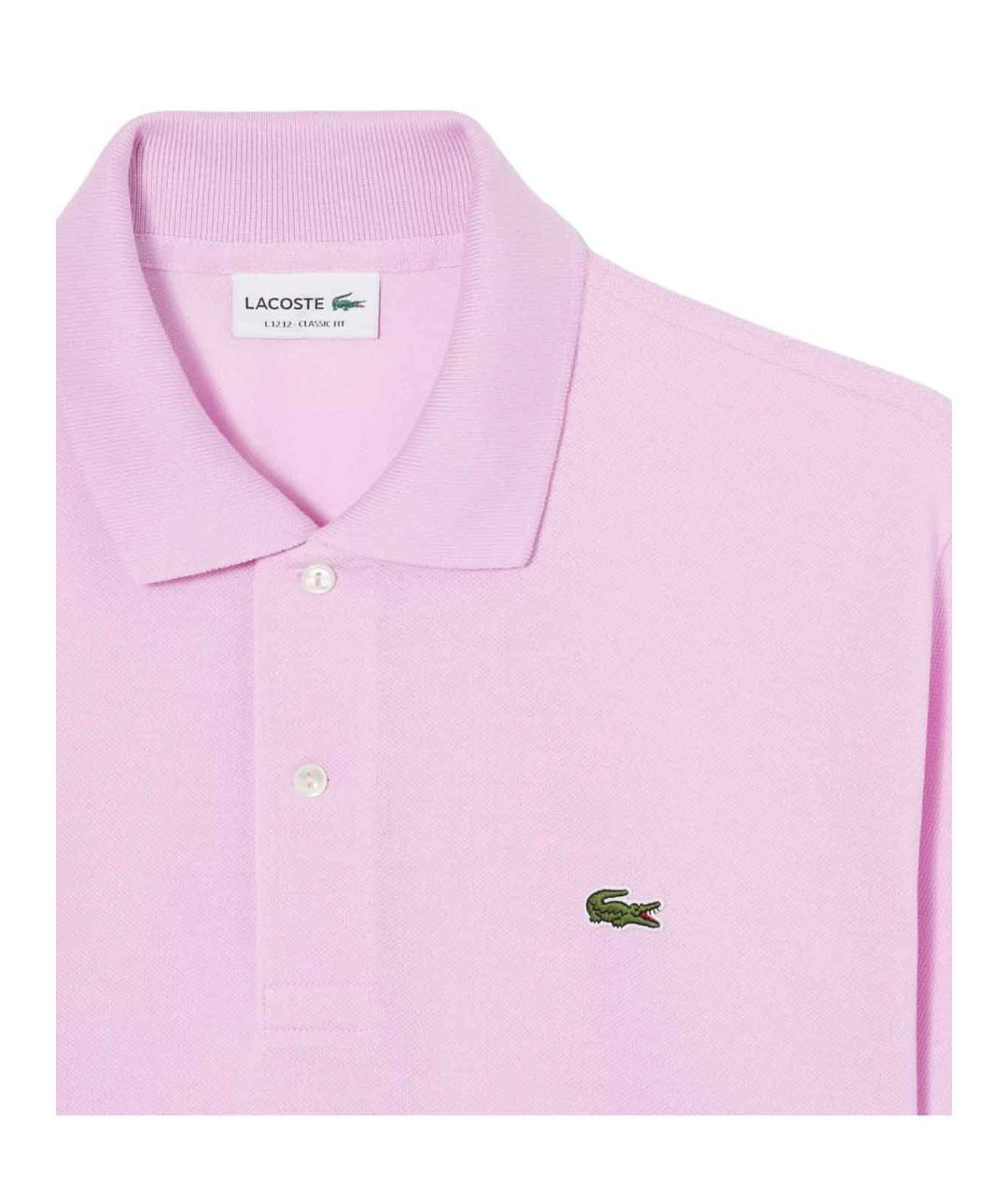 LACOSTE Розовое хлопковое поло с коротким рукавом, фото 5