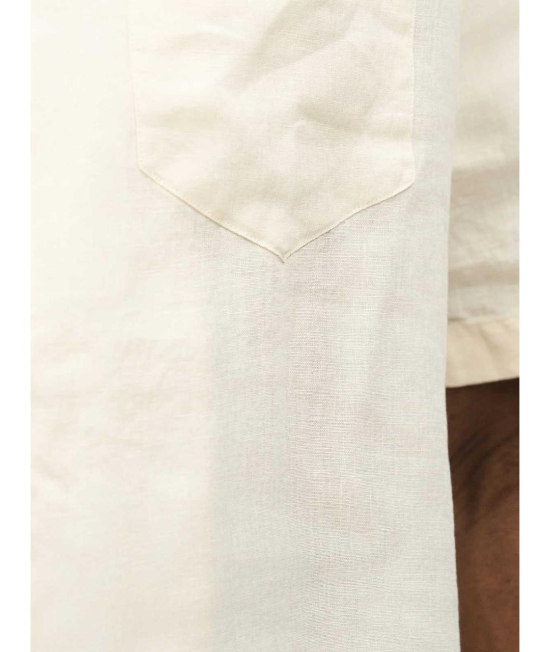 LACOSTE Бежевая льняная кэжуал рубашка, фото 2