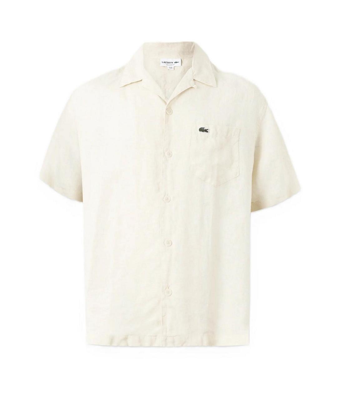 LACOSTE Бежевая льняная кэжуал рубашка, фото 1
