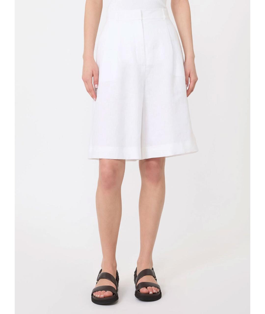 MAX MARA STUDIO Белые хлопковые шорты, фото 3