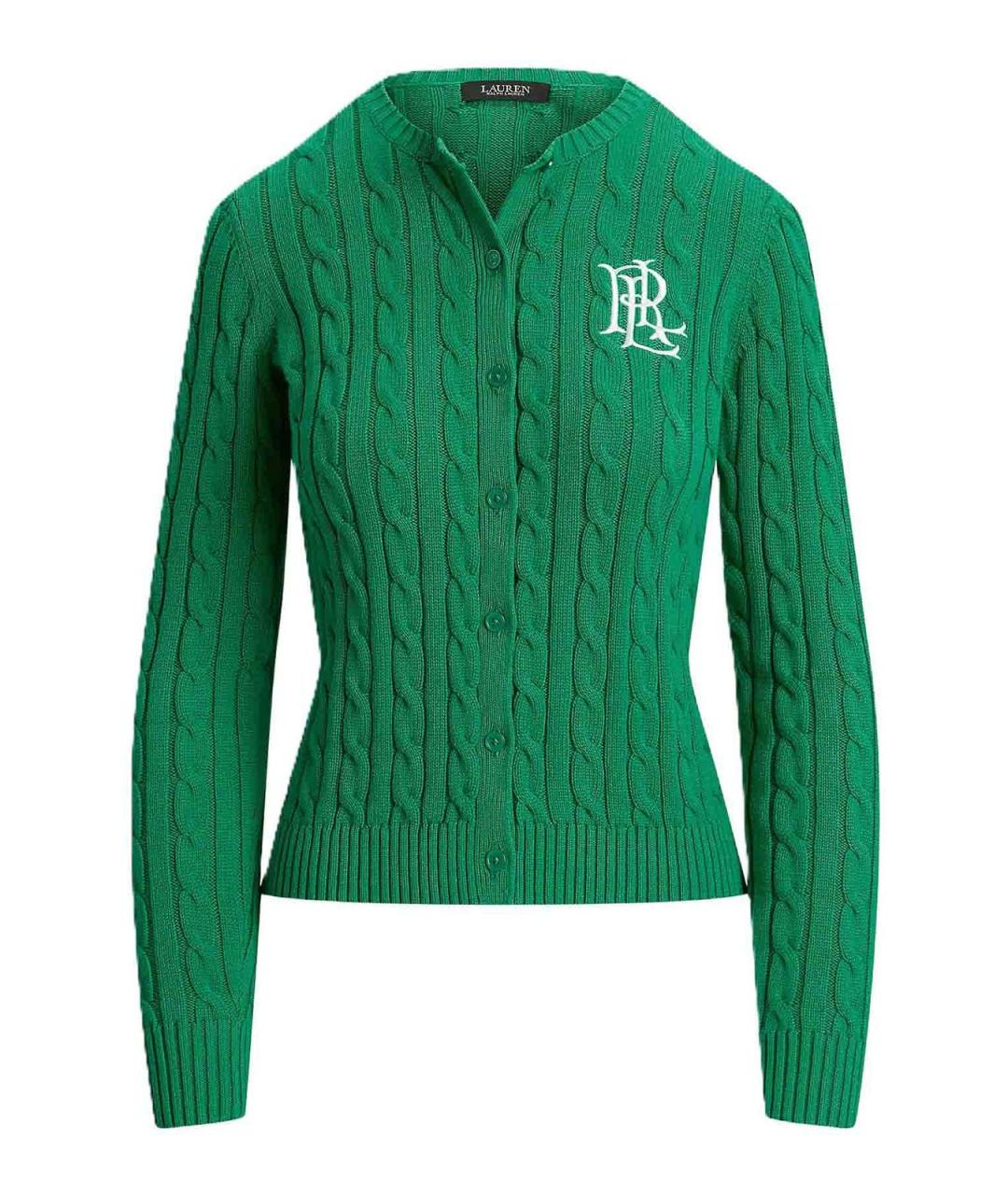 RALPH LAUREN Зеленый хлопковый кардиган, фото 1