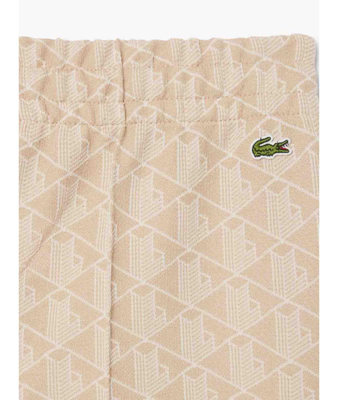 LACOSTE Бежевые полиэстеровые прямые брюки, фото 4