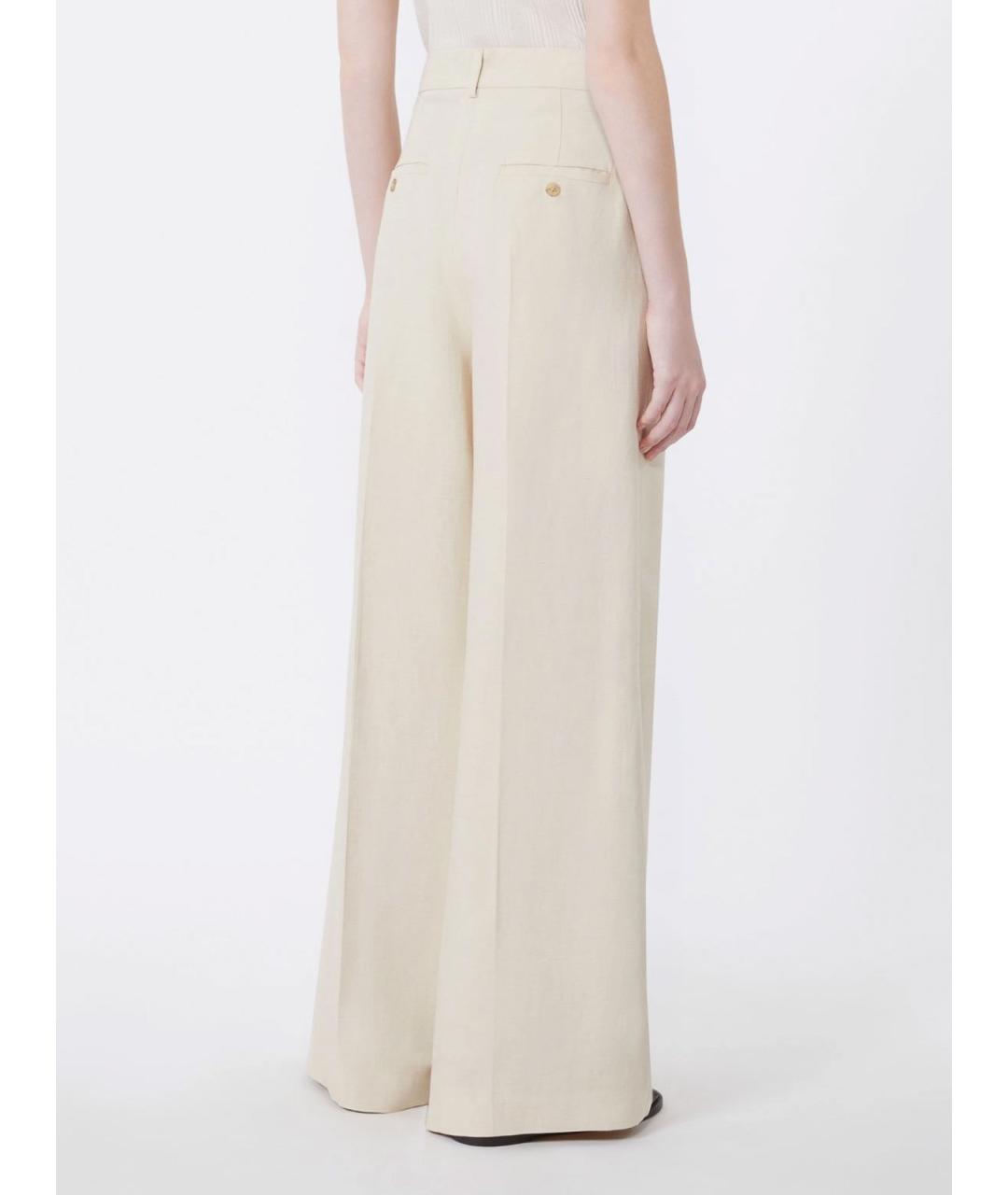 WEEKEND MAX MARA Бежевые вискозные брюки широкие, фото 2