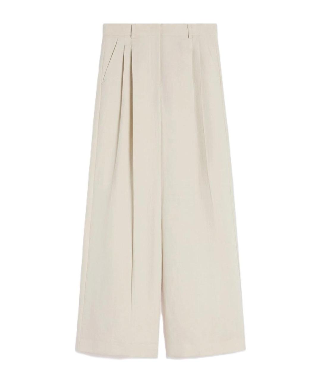 WEEKEND MAX MARA Бежевые вискозные брюки широкие, фото 1