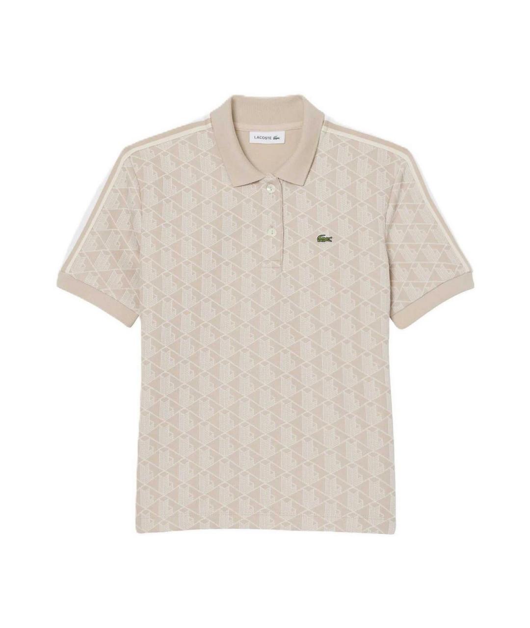 LACOSTE Бежевая полиэстеровая футболка, фото 1