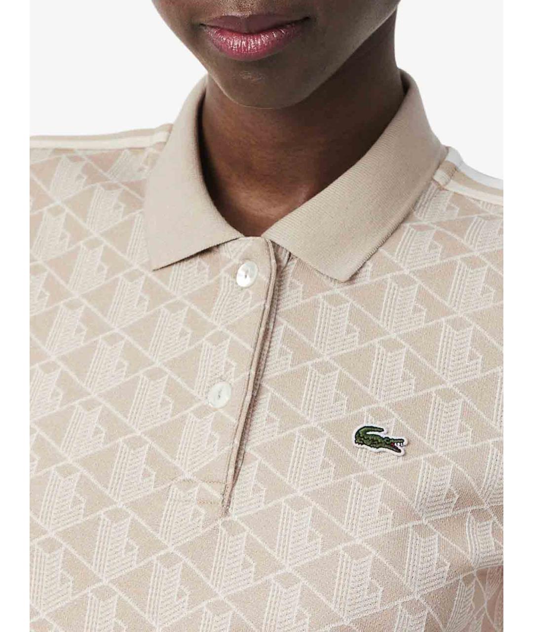 LACOSTE Бежевая полиэстеровая футболка, фото 6