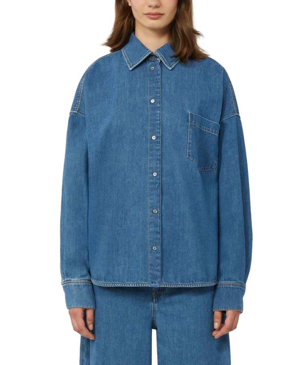 WEEKEND MAX MARA Синяя хлопковая рубашка, фото 2