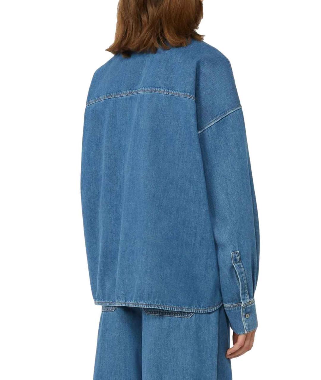 WEEKEND MAX MARA Синяя хлопковая рубашка, фото 3