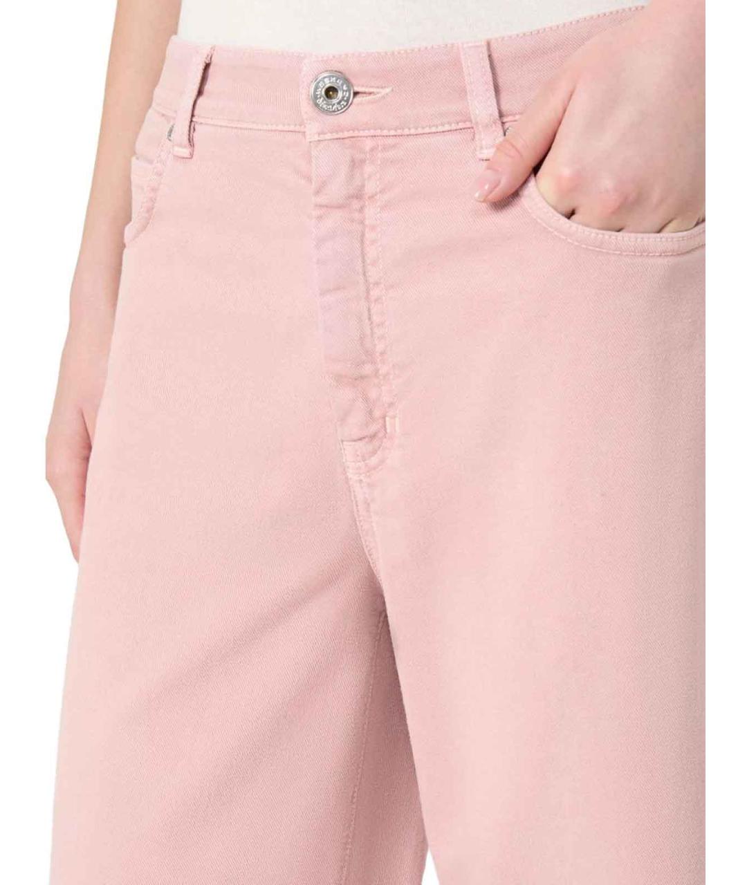 WEEKEND MAX MARA Розовые хлопковые прямые джинсы, фото 4