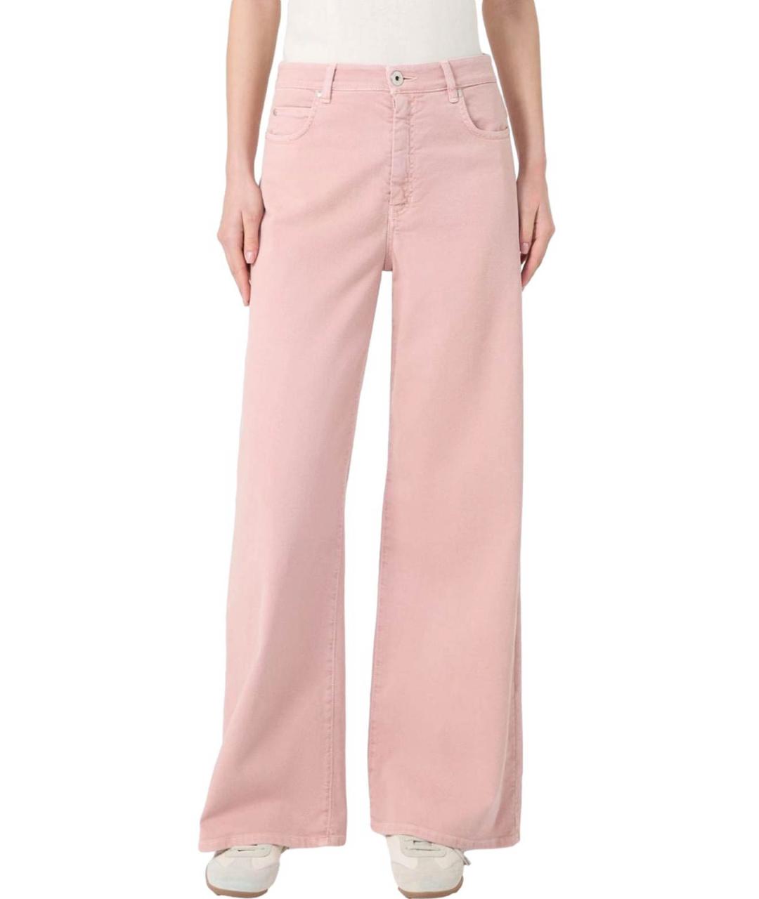 WEEKEND MAX MARA Розовые хлопковые прямые джинсы, фото 2