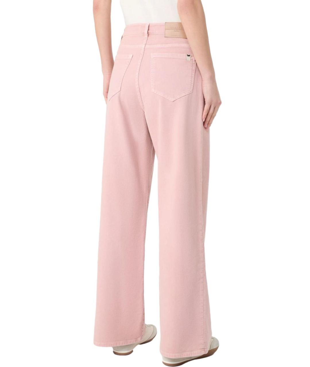 WEEKEND MAX MARA Розовые хлопковые прямые джинсы, фото 3