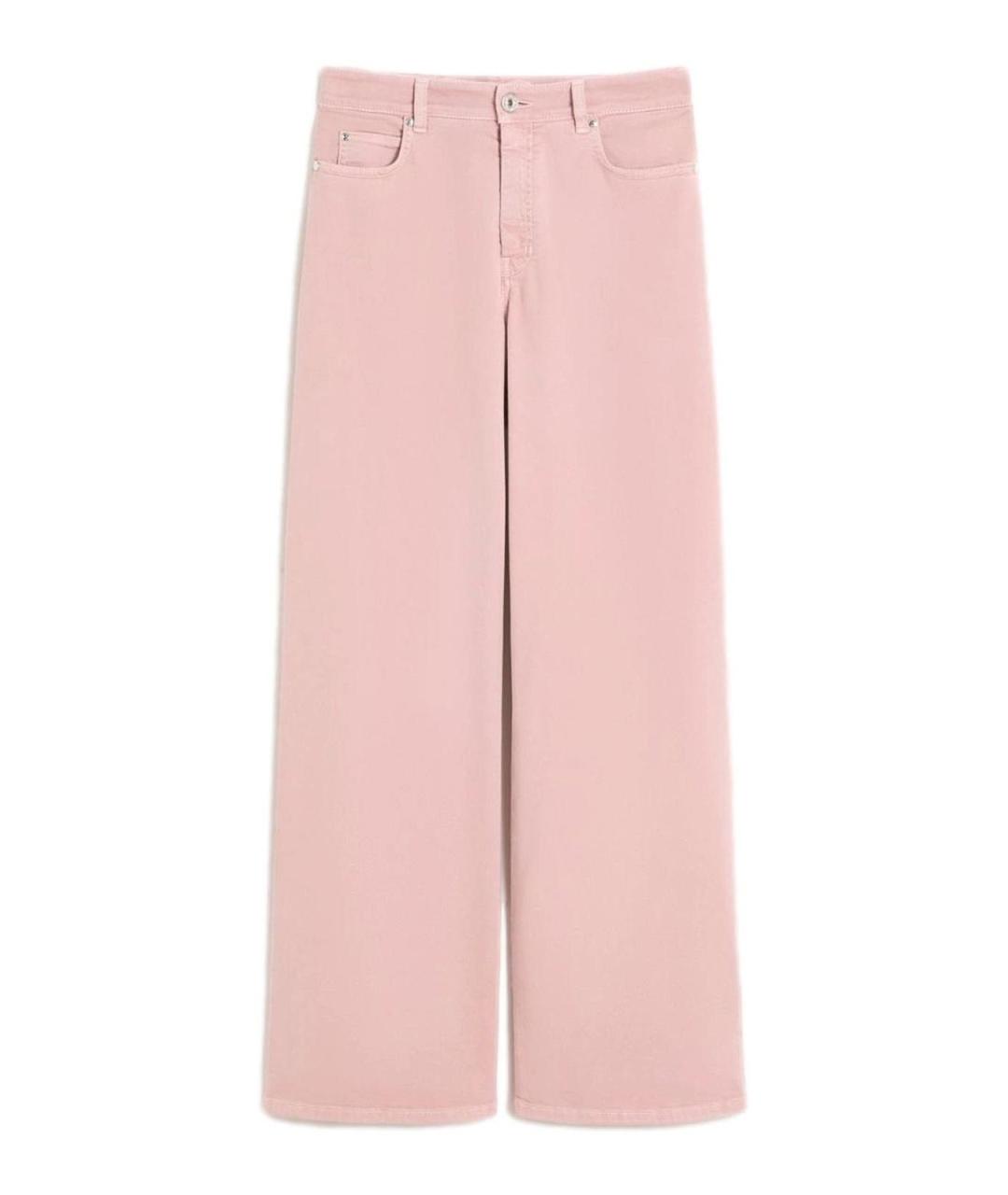 WEEKEND MAX MARA Розовые хлопковые прямые джинсы, фото 1