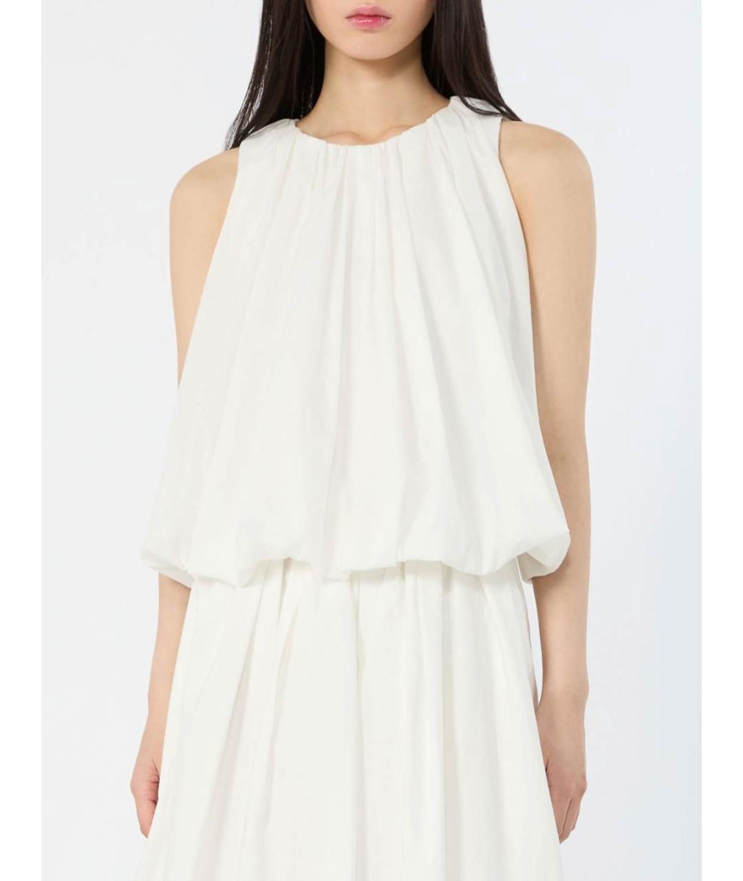 WEEKEND MAX MARA Белая льняная майка, фото 4