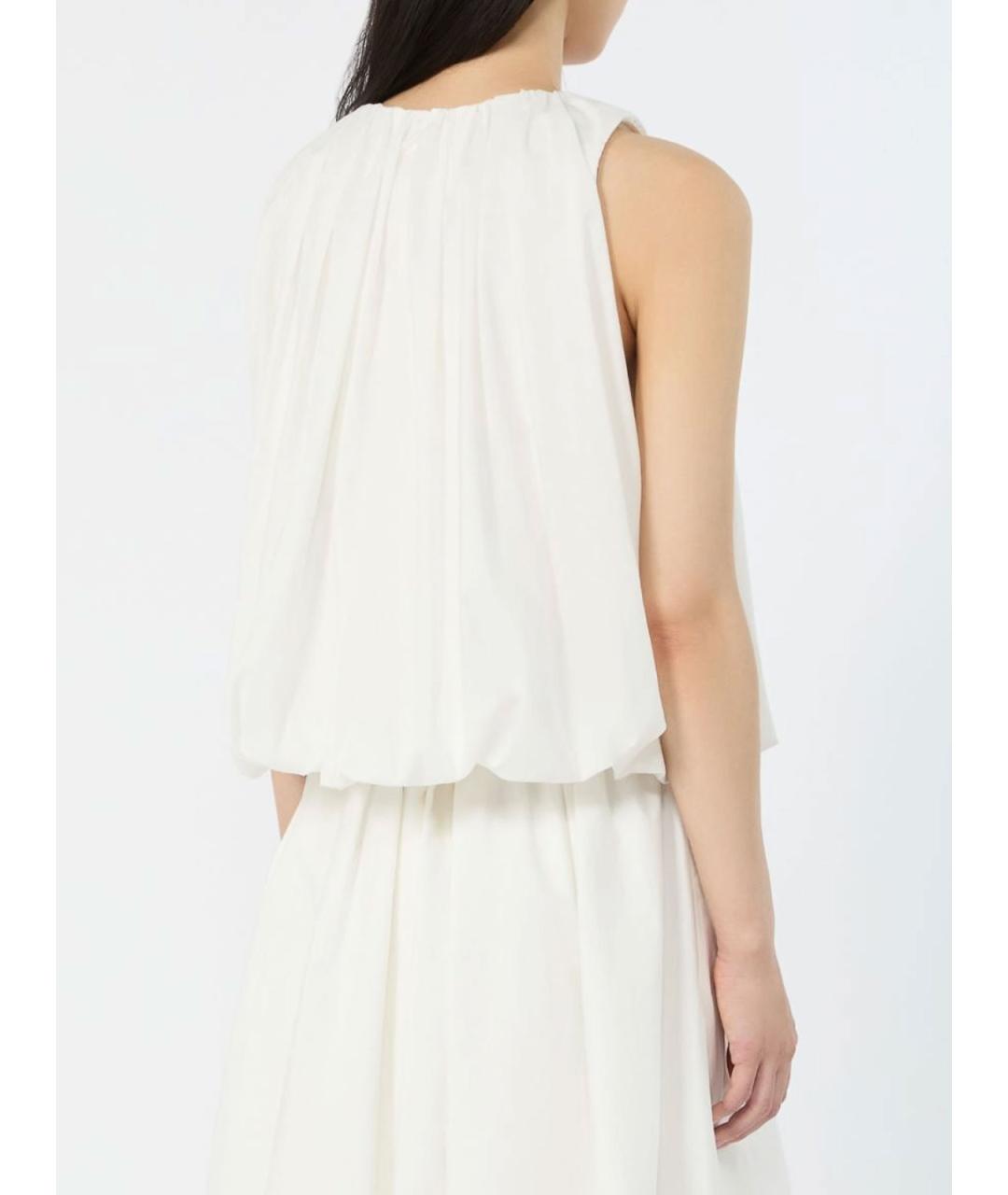 WEEKEND MAX MARA Белая льняная майка, фото 3