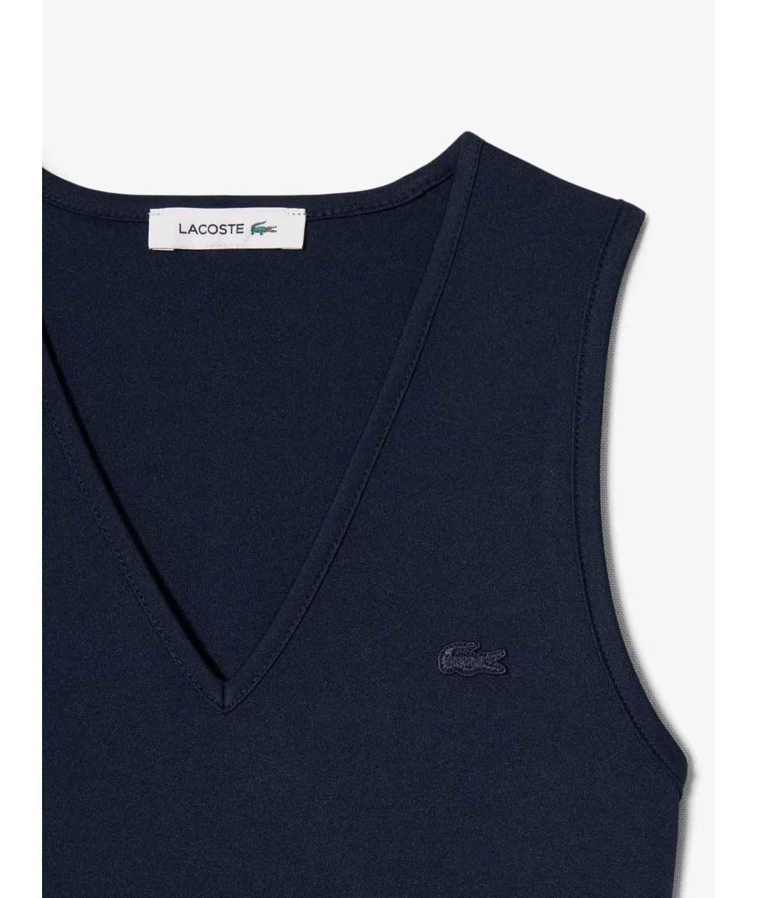 LACOSTE Синее полиэстеровое повседневное платье, фото 2