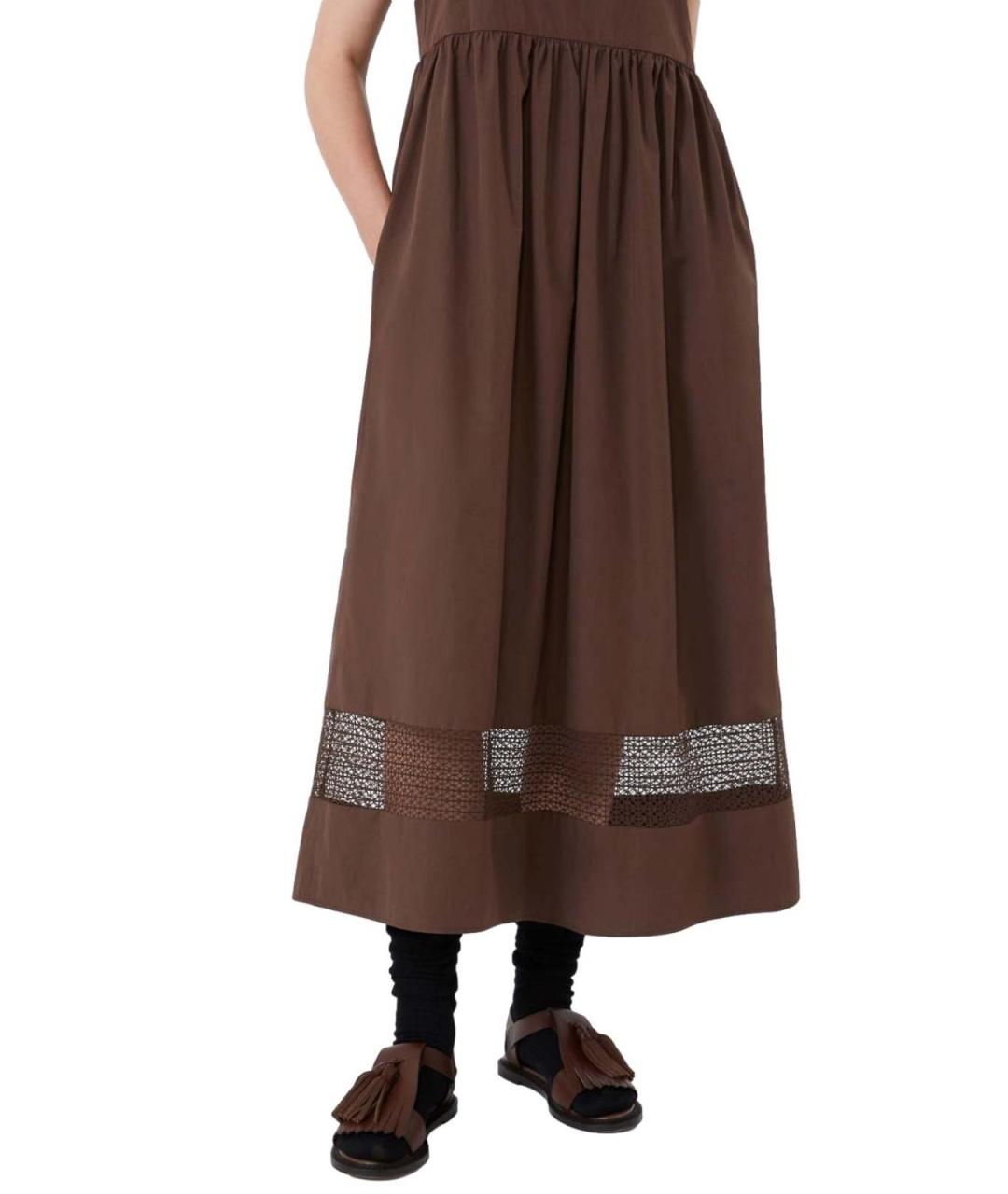WEEKEND MAX MARA Коричневое шерстяное повседневное платье, фото 3