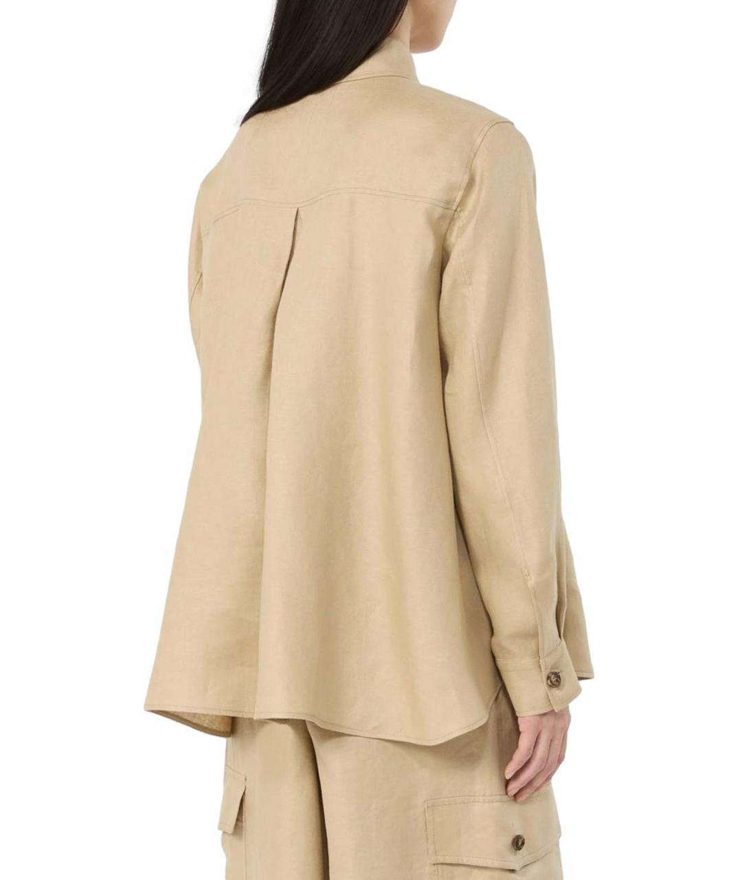 WEEKEND MAX MARA Бежевая хлопковая рубашка, фото 3
