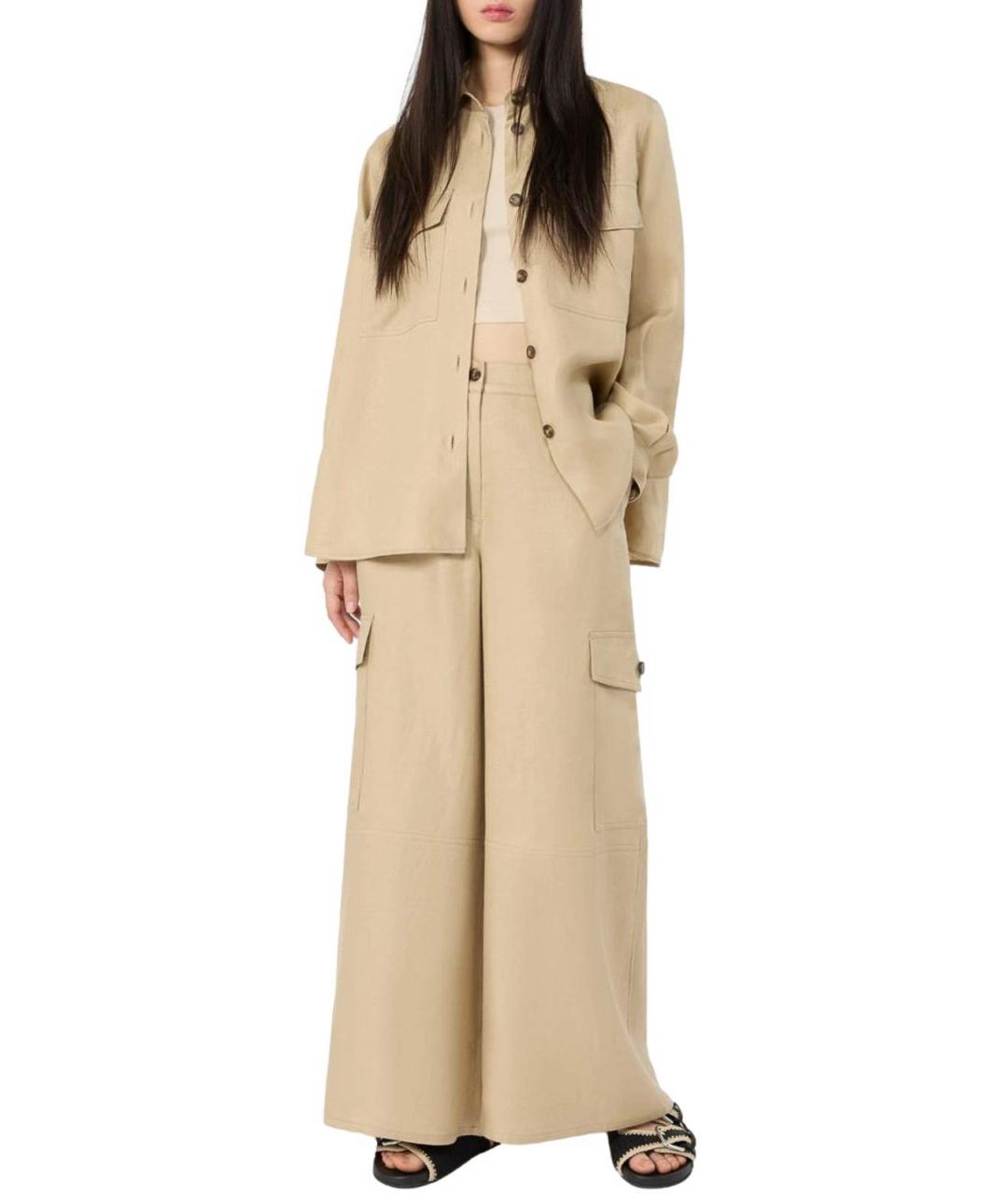 WEEKEND MAX MARA Бежевая хлопковая рубашка, фото 5