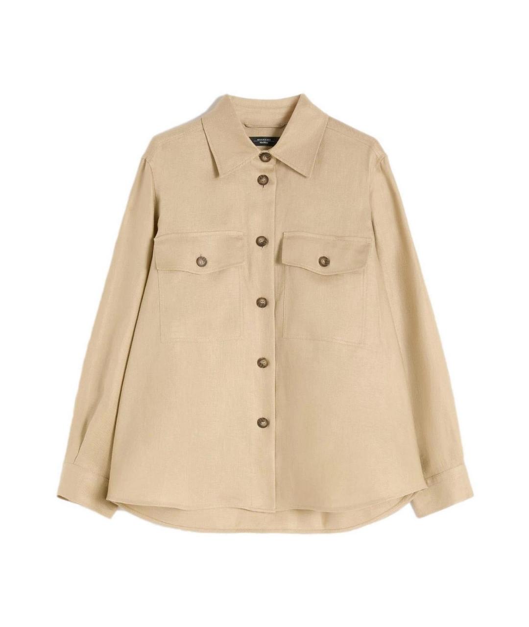 WEEKEND MAX MARA Бежевая хлопковая рубашка, фото 1