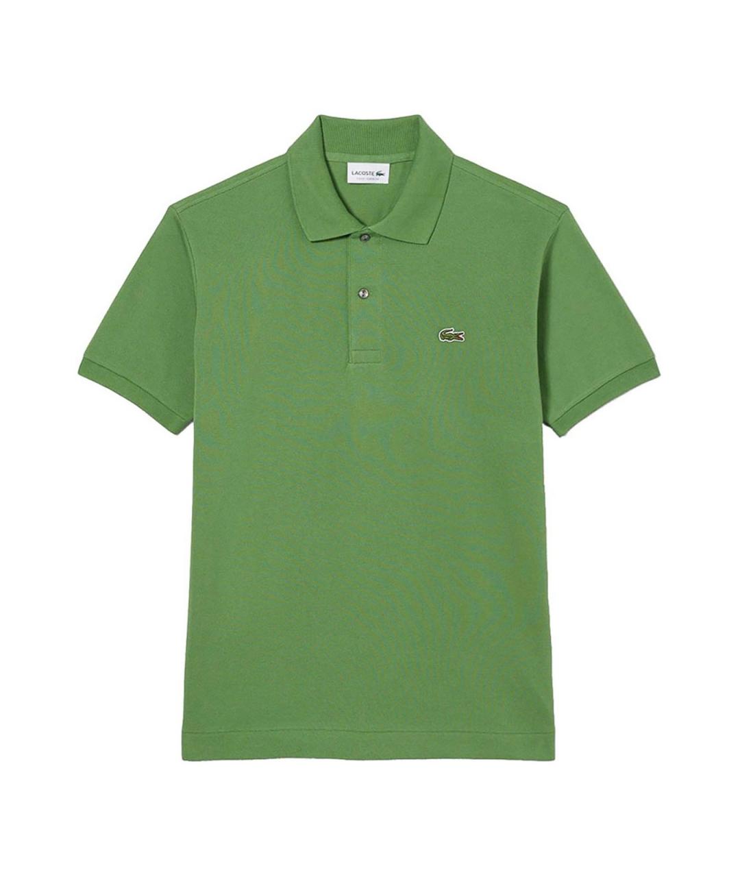 LACOSTE Салатовое хлопковое поло с коротким рукавом, фото 1