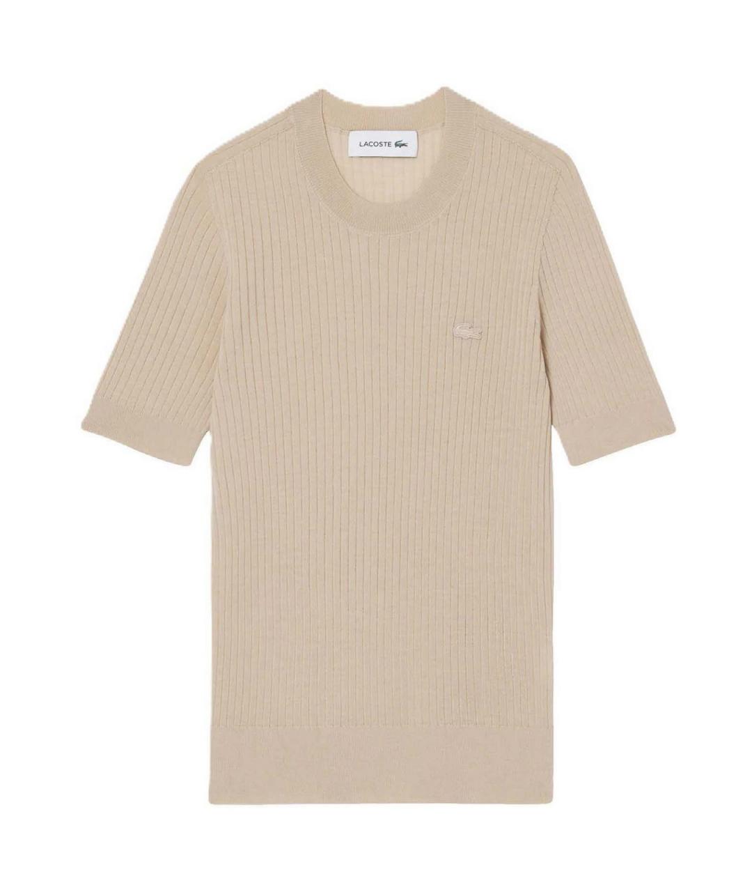 LACOSTE Бежевый шерстяной джемпер / свитер, фото 1