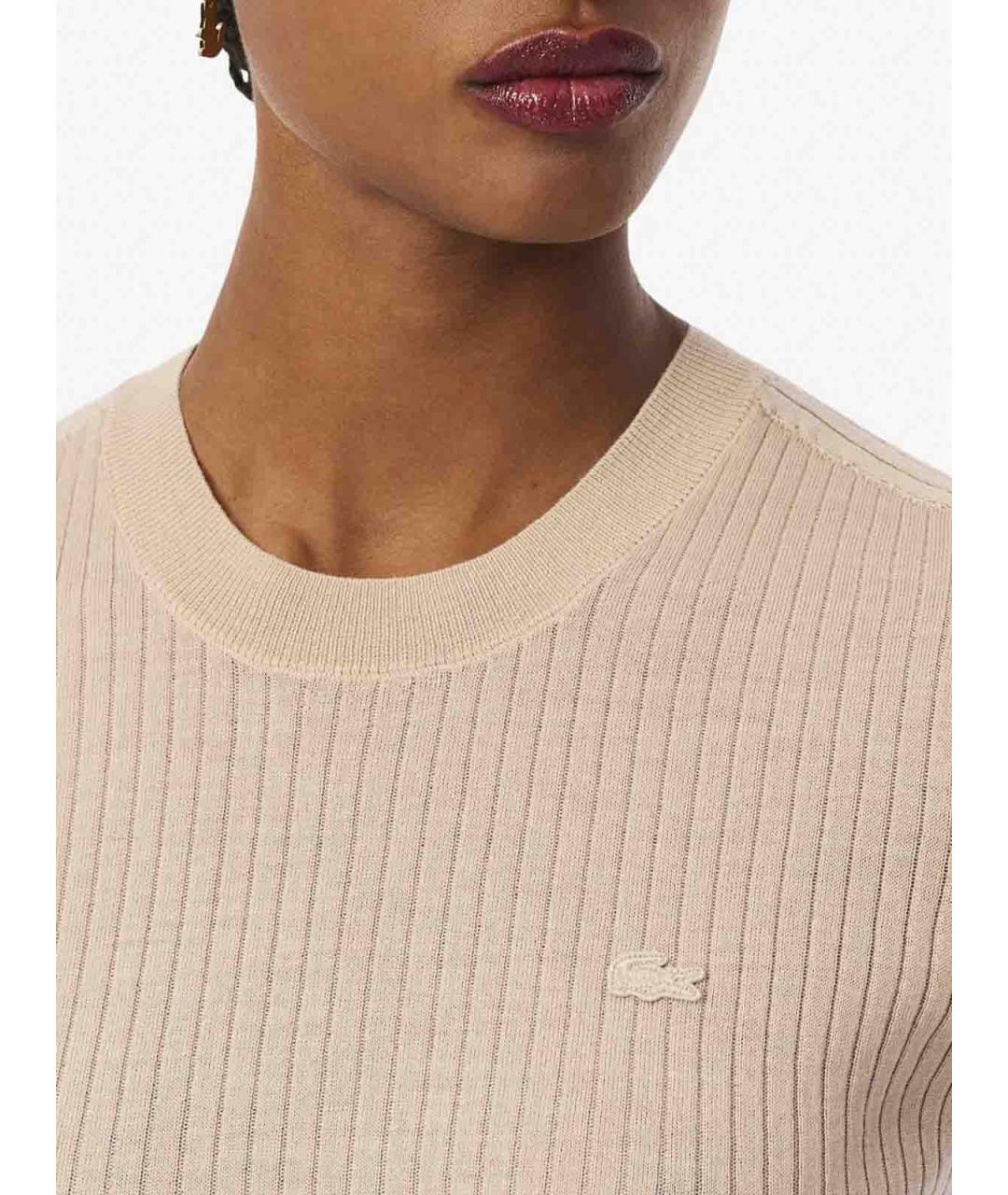 LACOSTE Бежевый шерстяной джемпер / свитер, фото 7