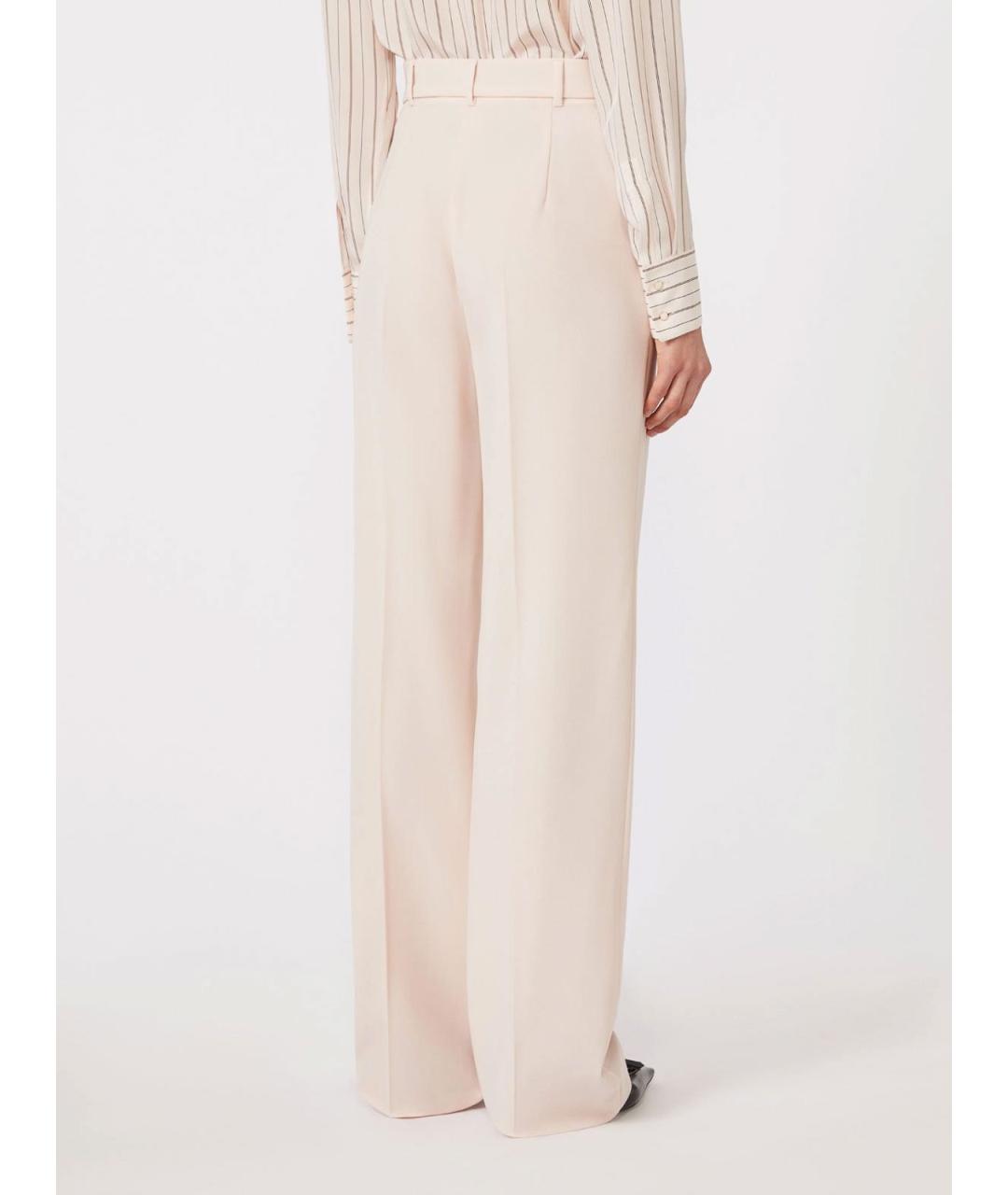 MAX MARA STUDIO Розовые шерстяные брюки широкие, фото 4