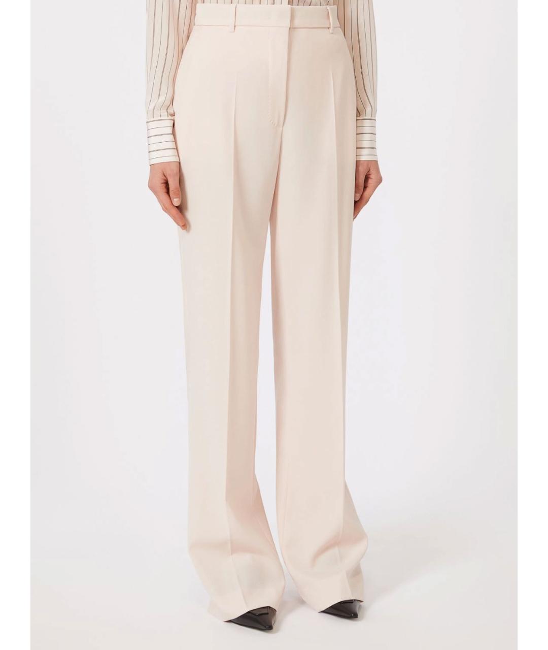 MAX MARA STUDIO Розовые шерстяные брюки широкие, фото 3