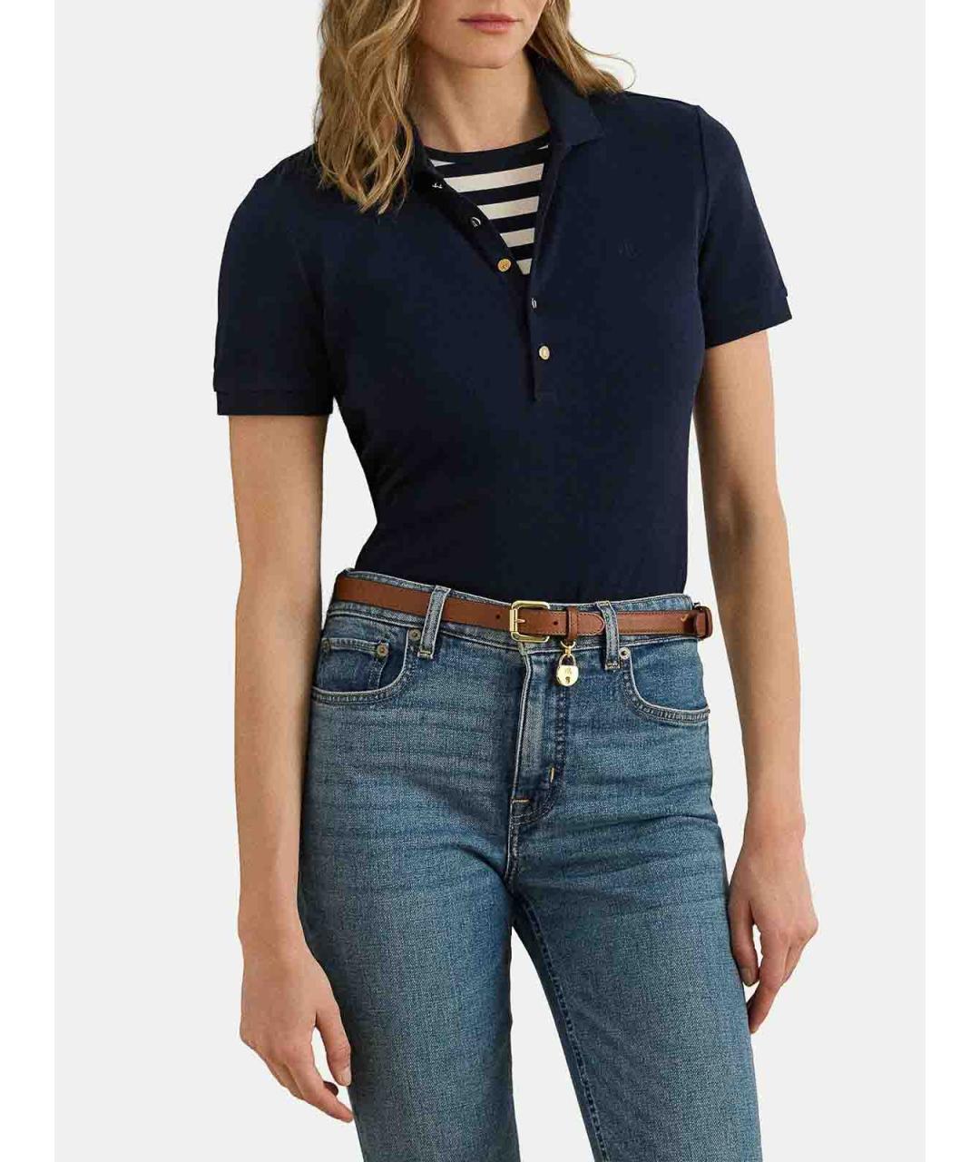 RALPH LAUREN Синяя хлопковая футболка, фото 2