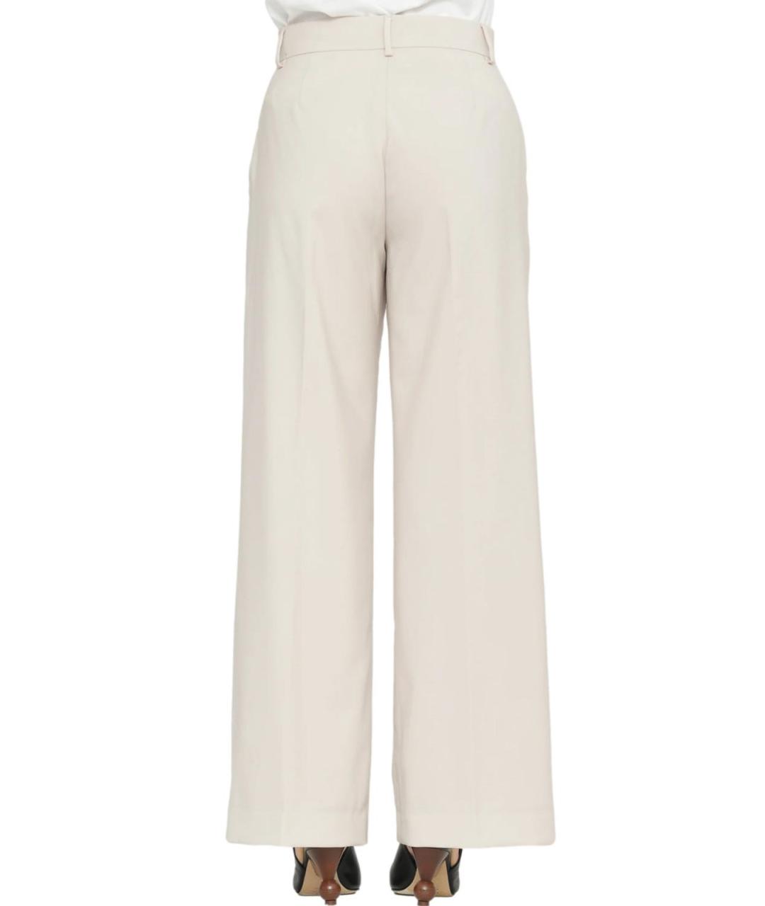 WEEKEND MAX MARA Бежевые шерстяные брюки широкие, фото 4