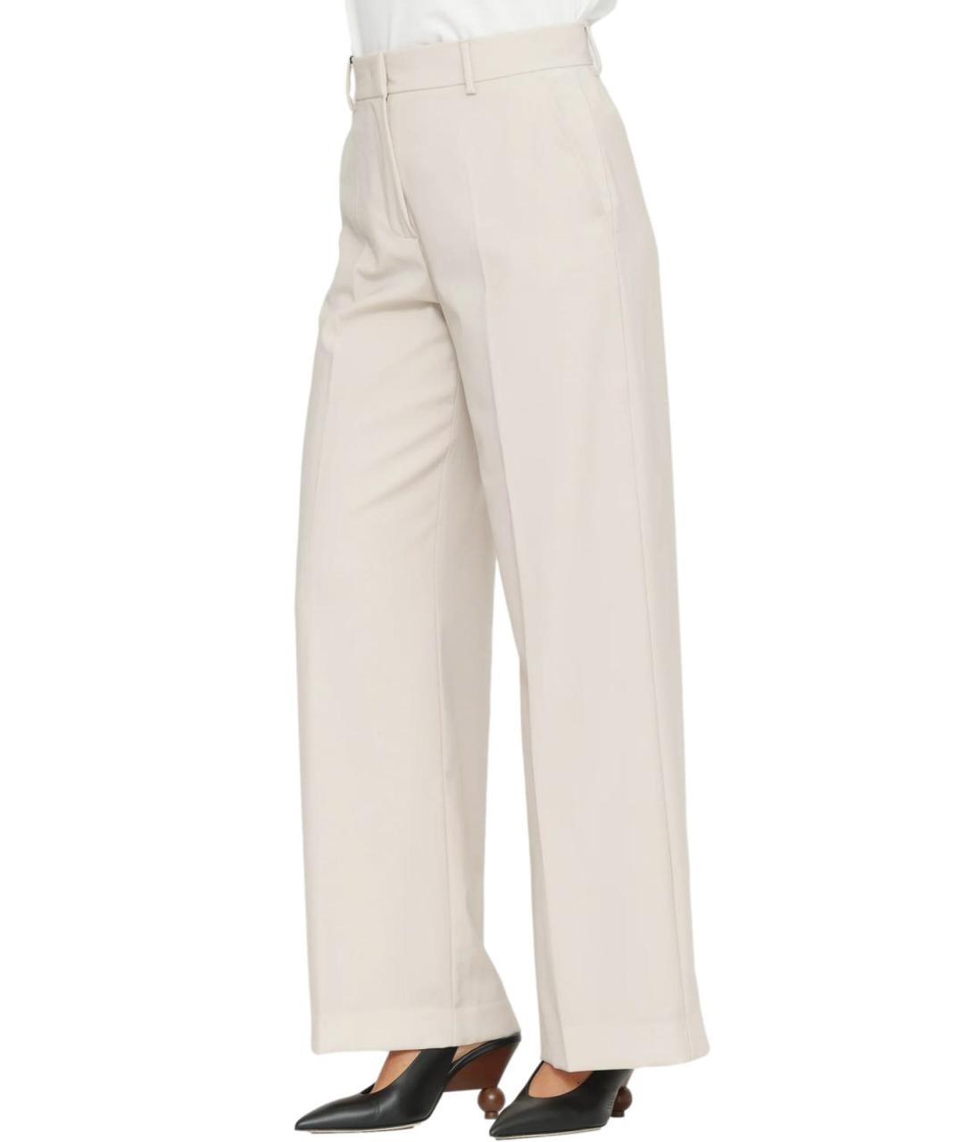 WEEKEND MAX MARA Бежевые шерстяные брюки широкие, фото 3