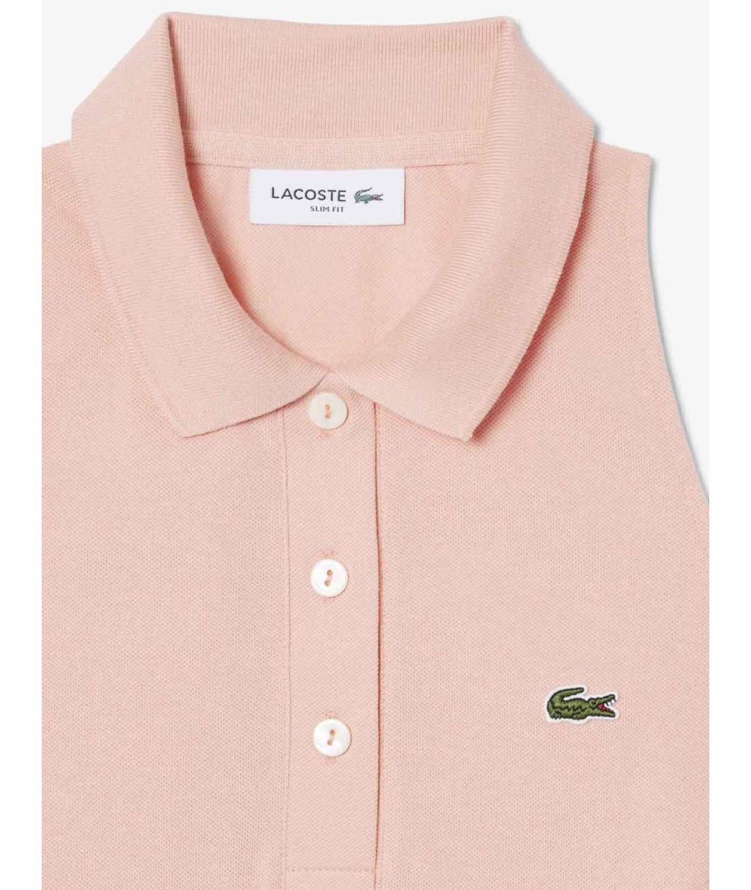 LACOSTE Розовая хлопковая футболка, фото 2