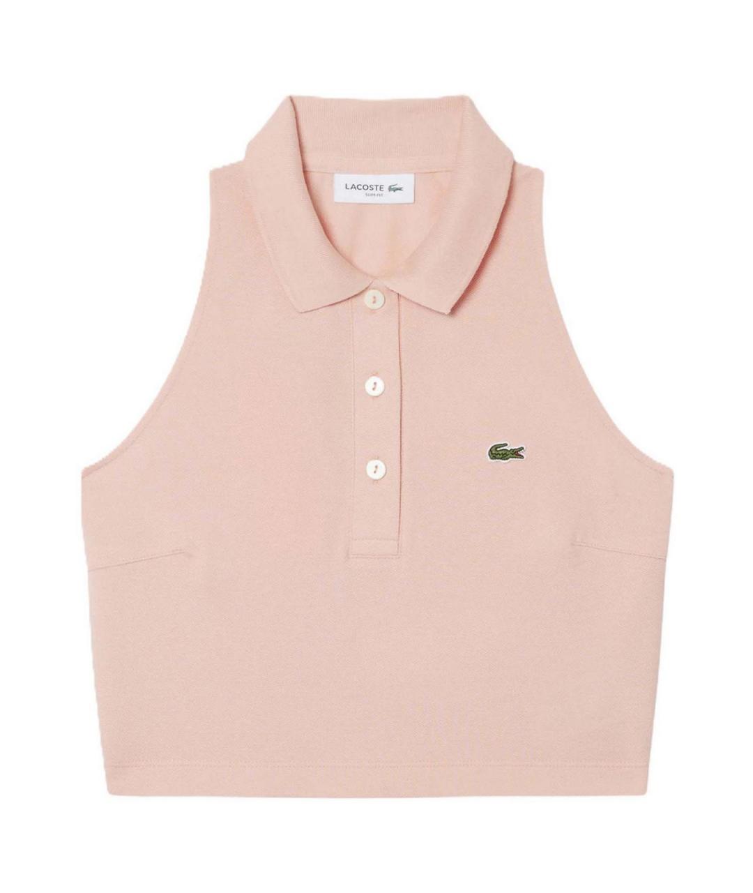 LACOSTE Розовая хлопковая футболка, фото 1