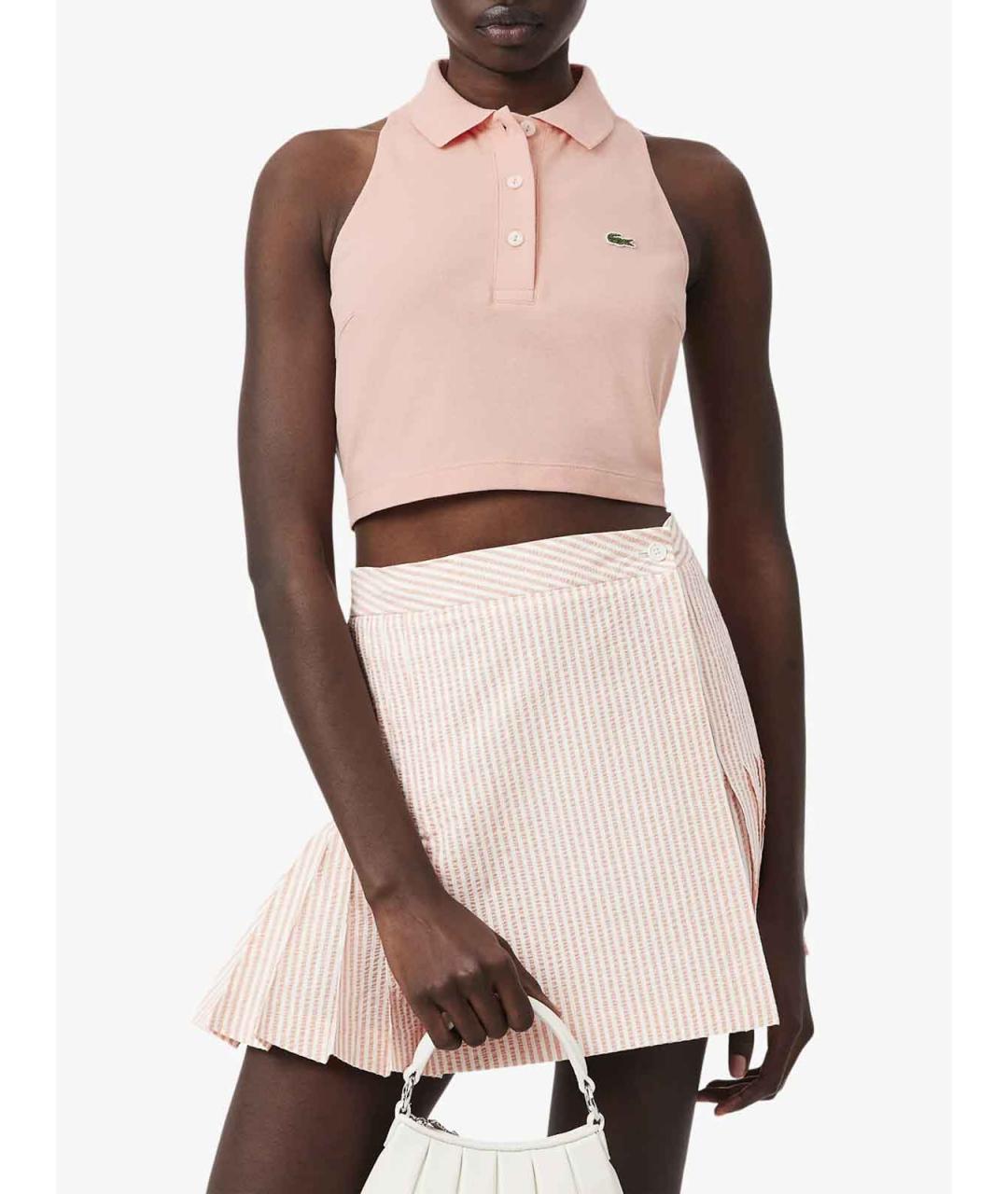 LACOSTE Розовая хлопковая футболка, фото 4