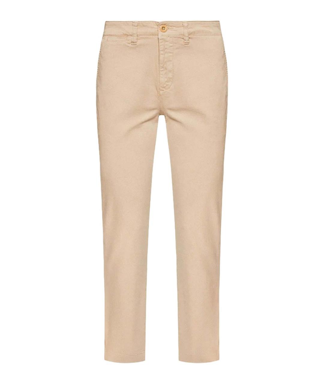 RALPH LAUREN Бежевые хлопковые брюки узкие, фото 1