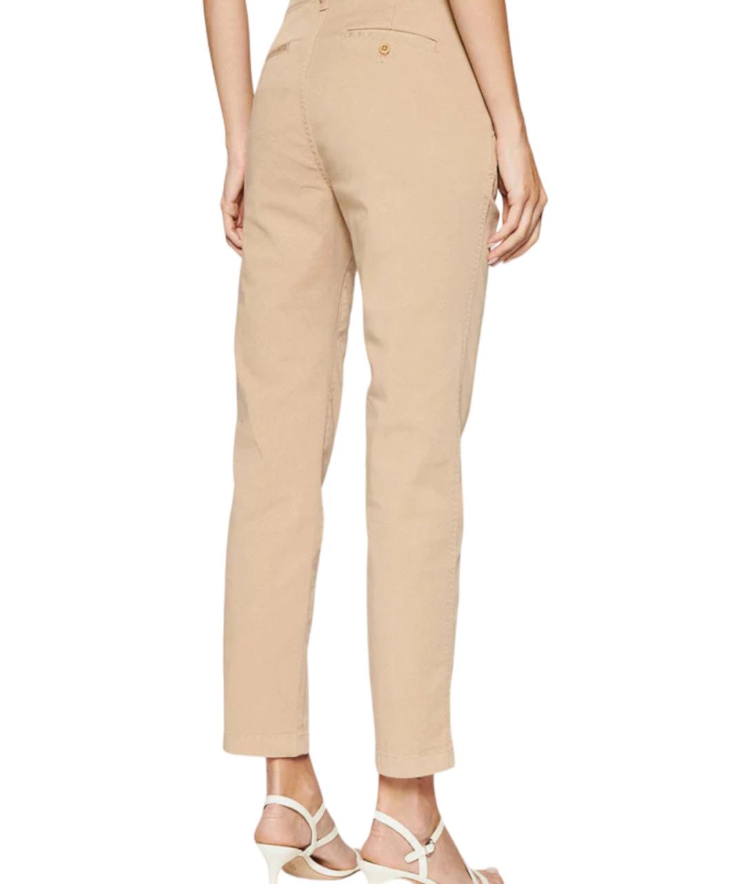 RALPH LAUREN Бежевые хлопковые брюки узкие, фото 3