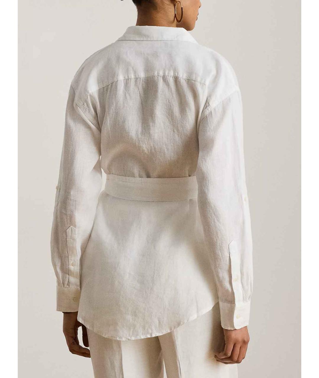 RALPH LAUREN Белая льняная рубашка, фото 4