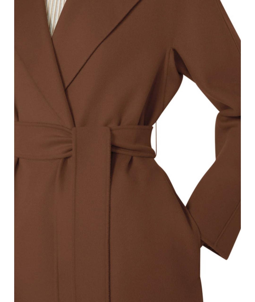 MAX MARA STUDIO Коричневое шерстяное пальто, фото 5