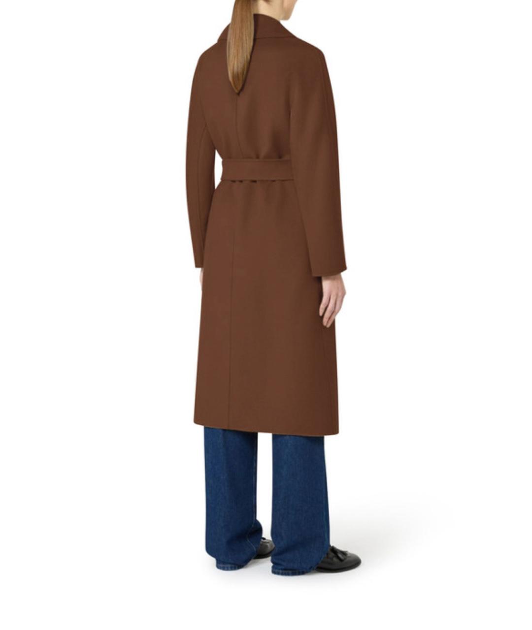 MAX MARA STUDIO Коричневое шерстяное пальто, фото 4