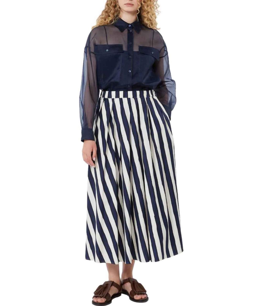 WEEKEND MAX MARA Синяя шелковая рубашка, фото 5