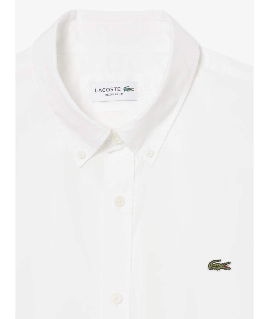 LACOSTE Белая хлопковая классическая рубашка, фото 2
