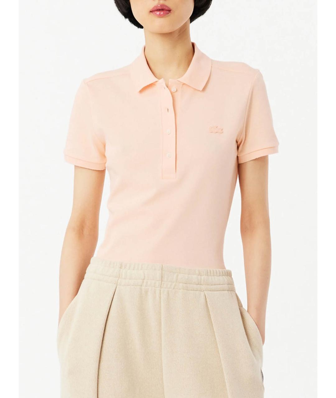 LACOSTE Розовая хлопковая футболка, фото 4