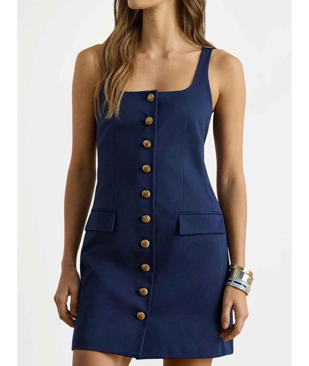 RALPH LAUREN Синее полиэстеровое повседневное платье, фото 3